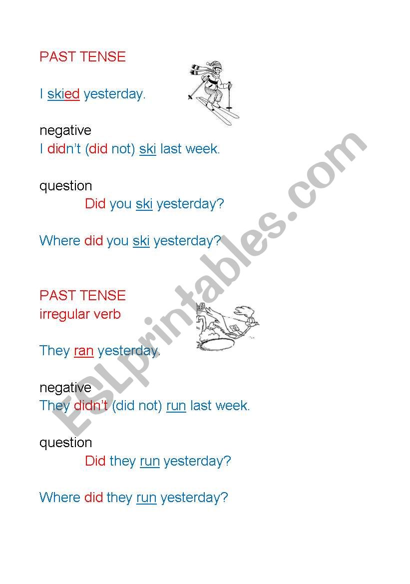 past tense worksheet