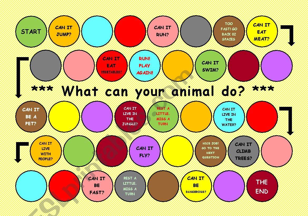 Animals board game - What can your animal do?