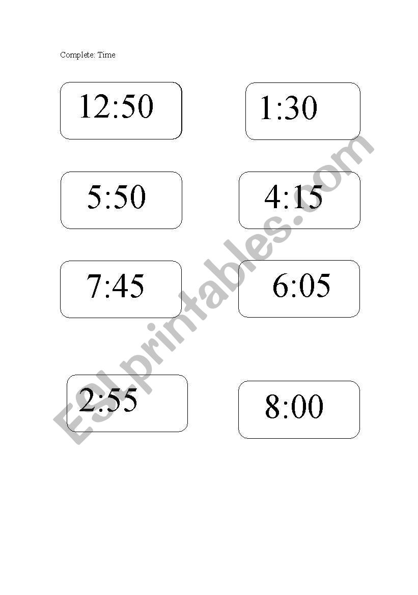 What time is it? worksheet