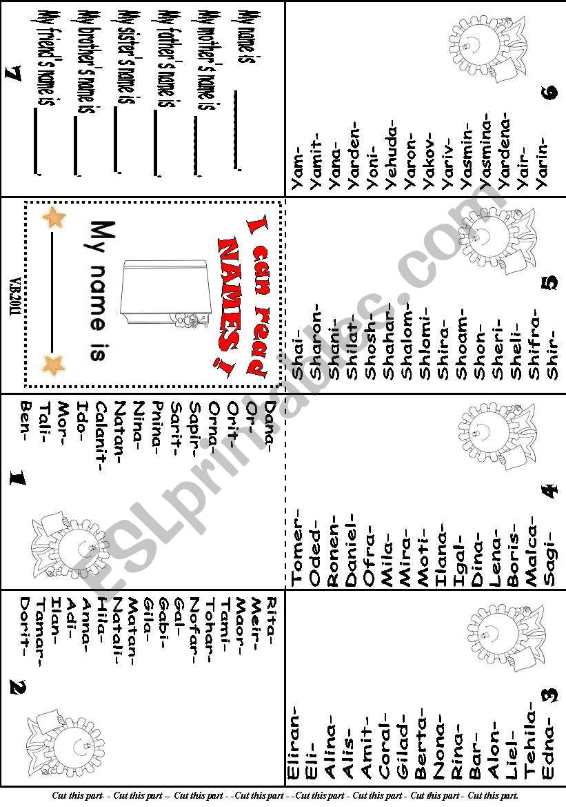 I can read NAMES- mini book ( beginners)