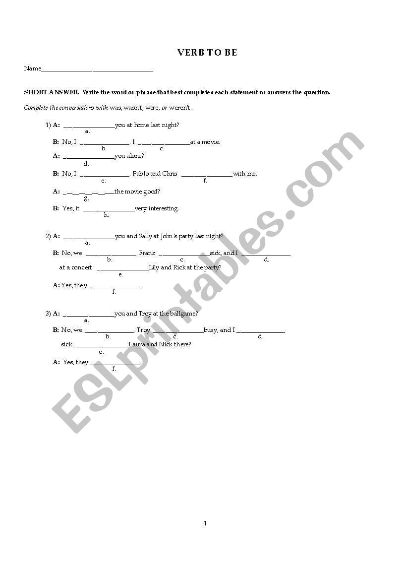 GRAMMAR worksheet