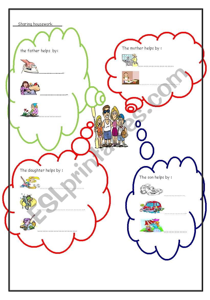 sharing housework  worksheet