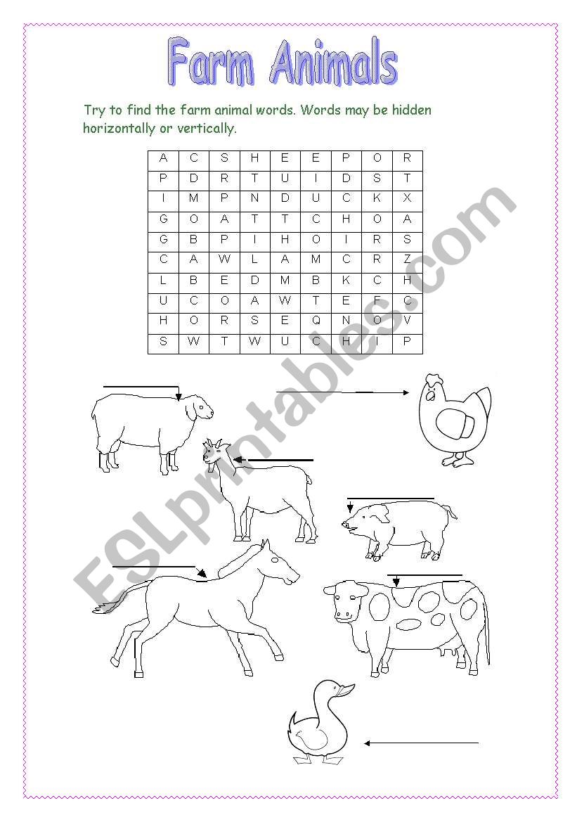 FARM ANIMALS worksheet