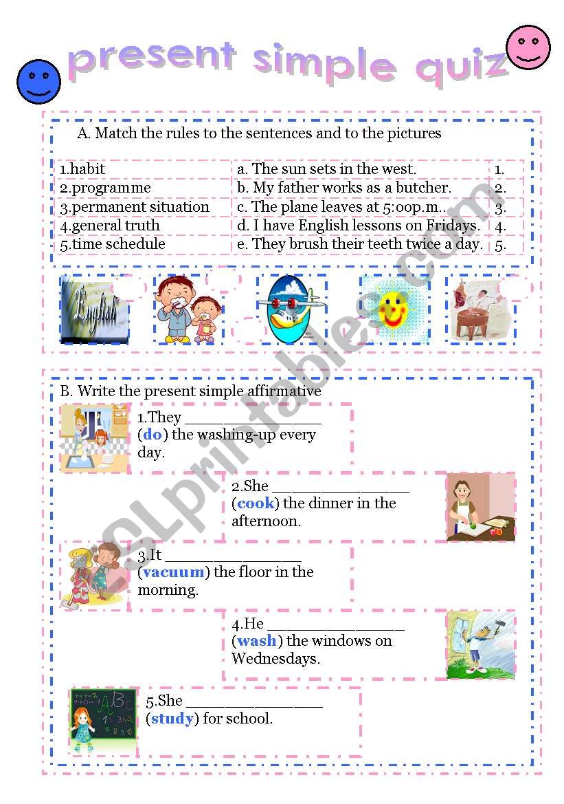 Present simple worksheet