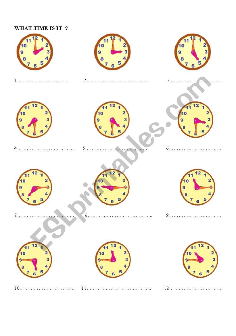 What time is it? worksheet