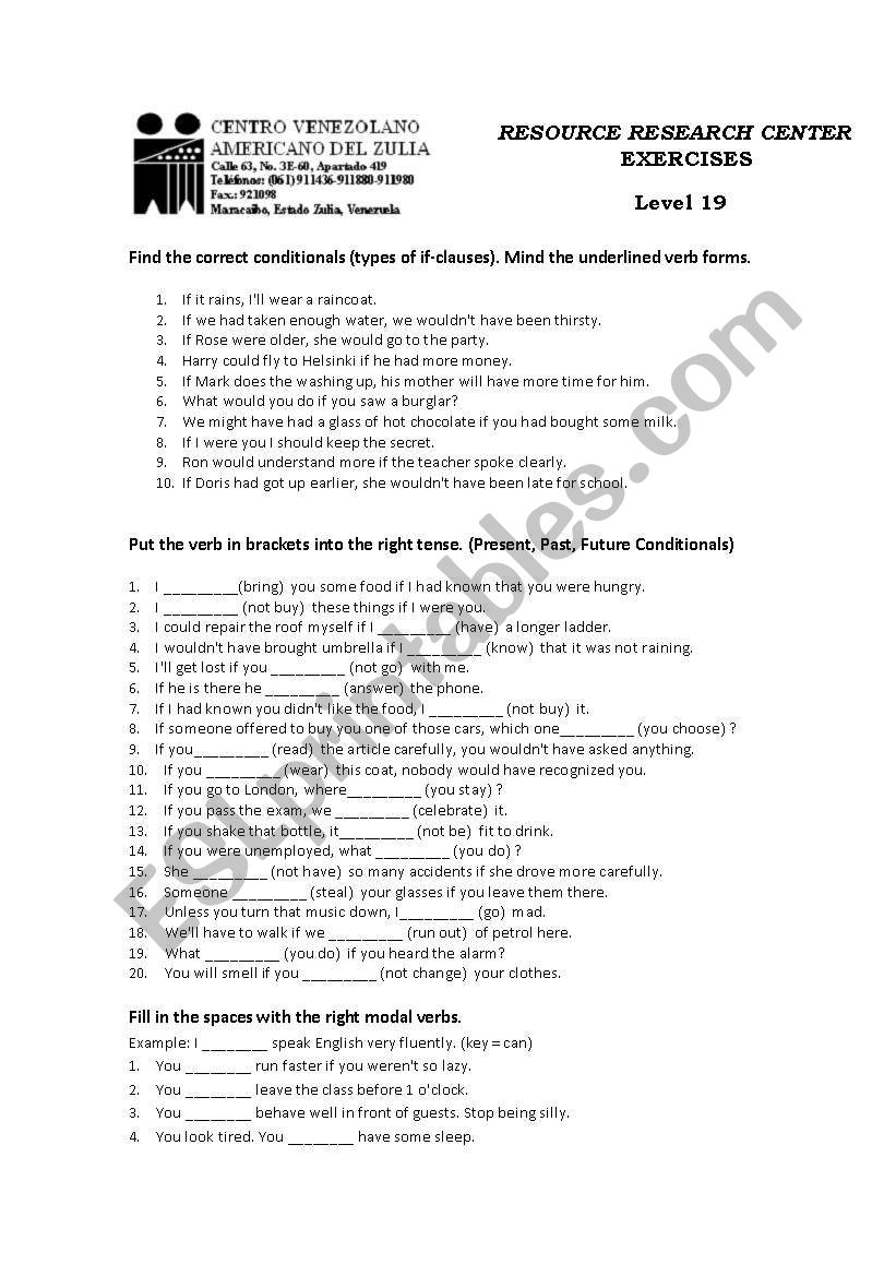 conditionals,simple present, simple past, future condional, modals verbs, inversions 