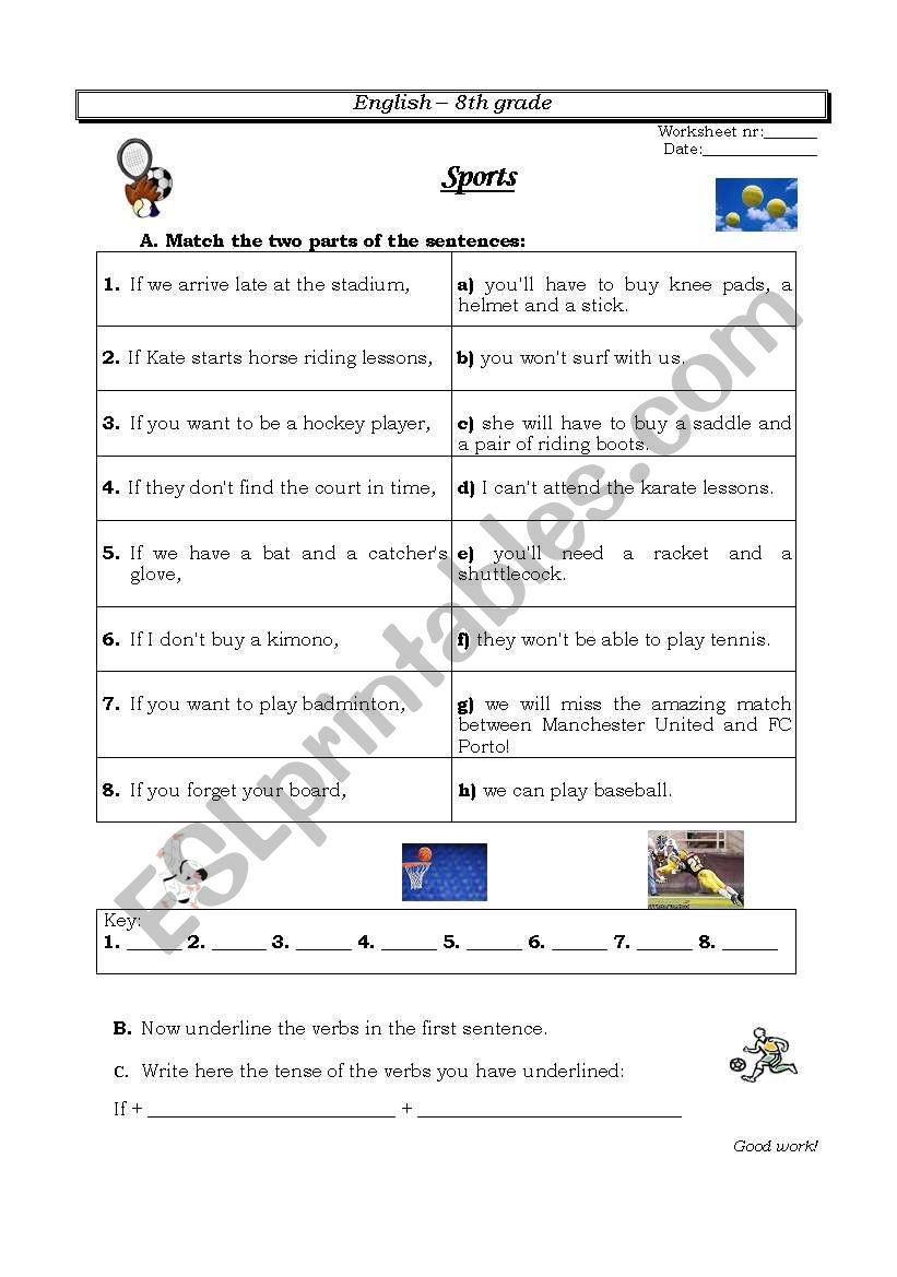 Sports worksheet