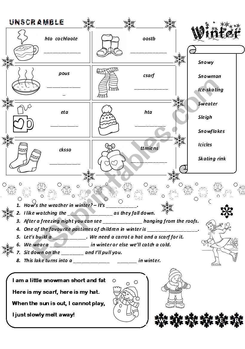 Winter worksheet