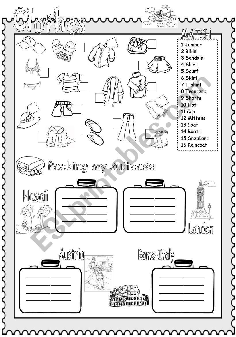 CLOTHES worksheet