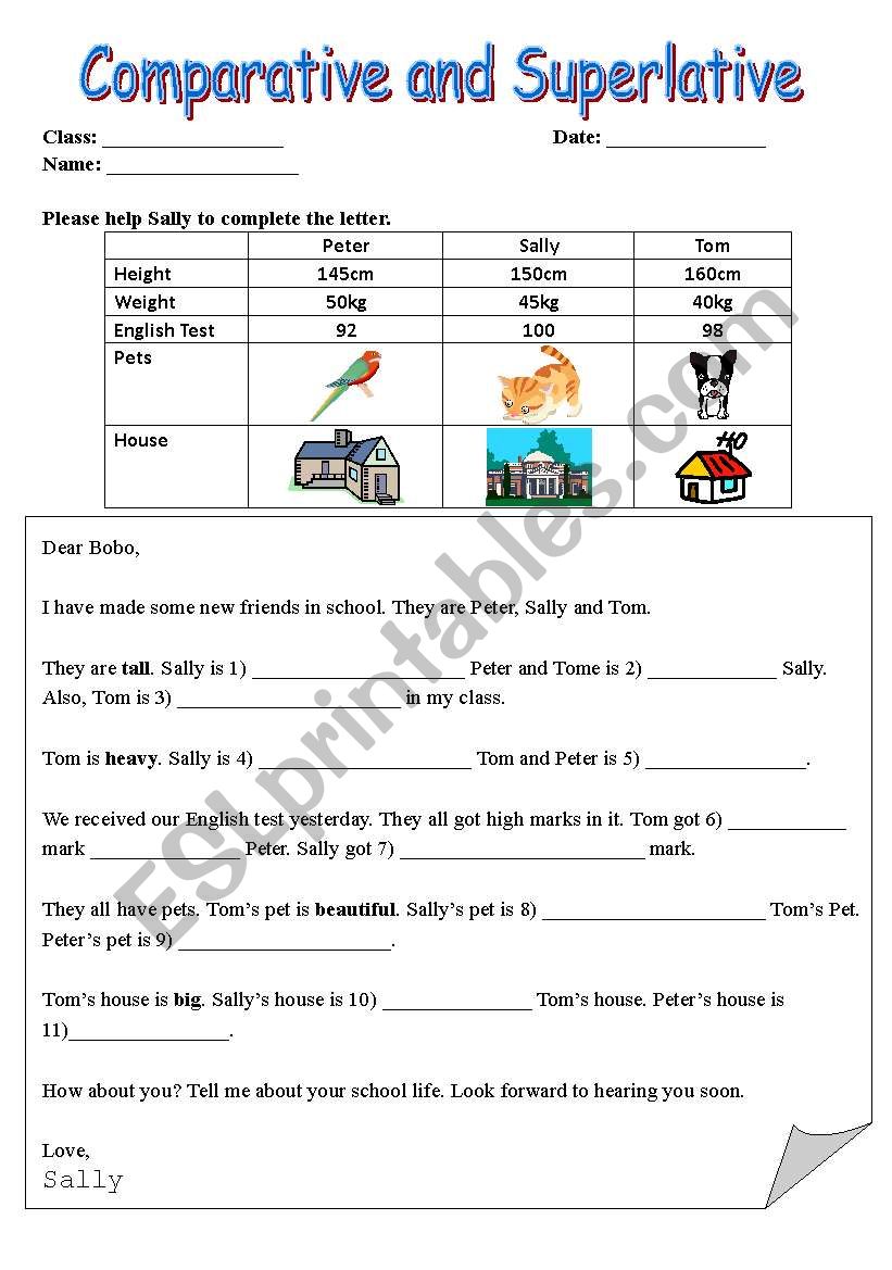 comparative and superlative exercise