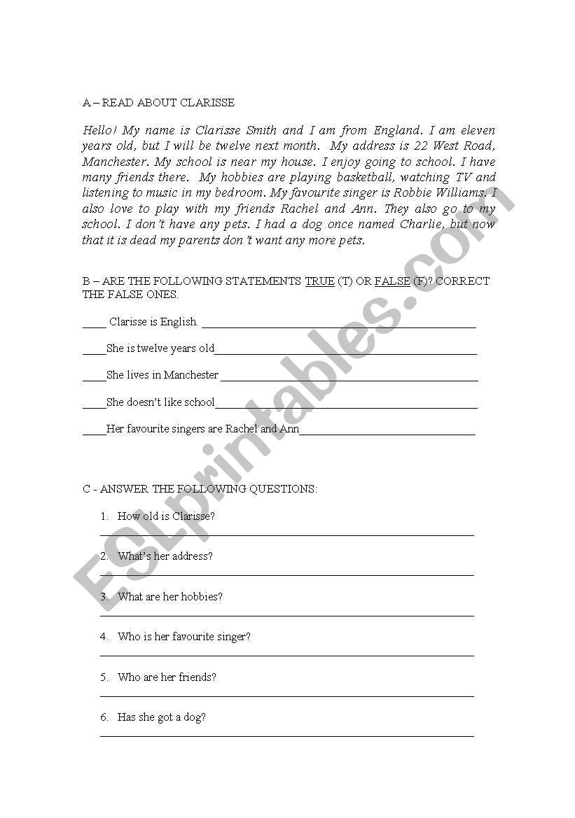 Test worksheet