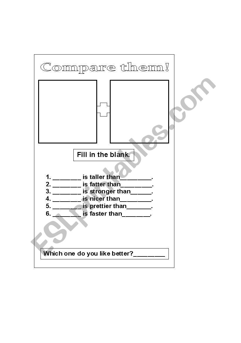 Comparing Animals worksheet