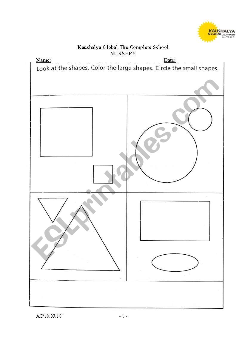 shapes worksheet