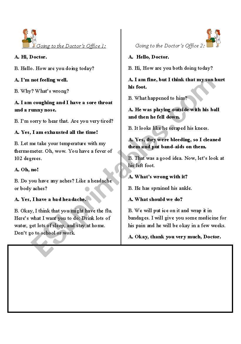 Doctors Office Conversations worksheet