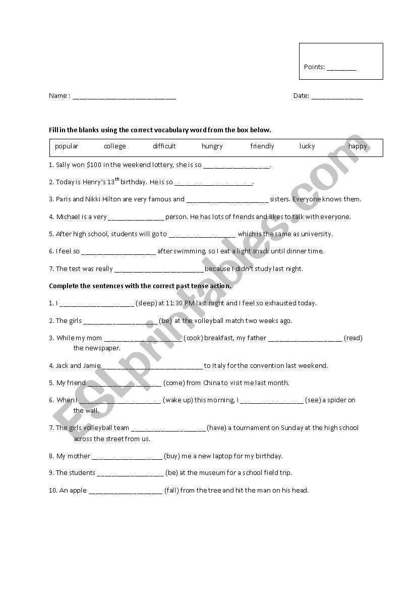 Simple past - regular & irregular