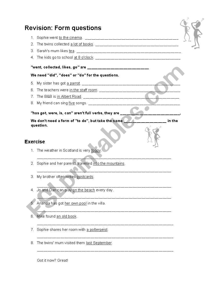 Questions worksheet