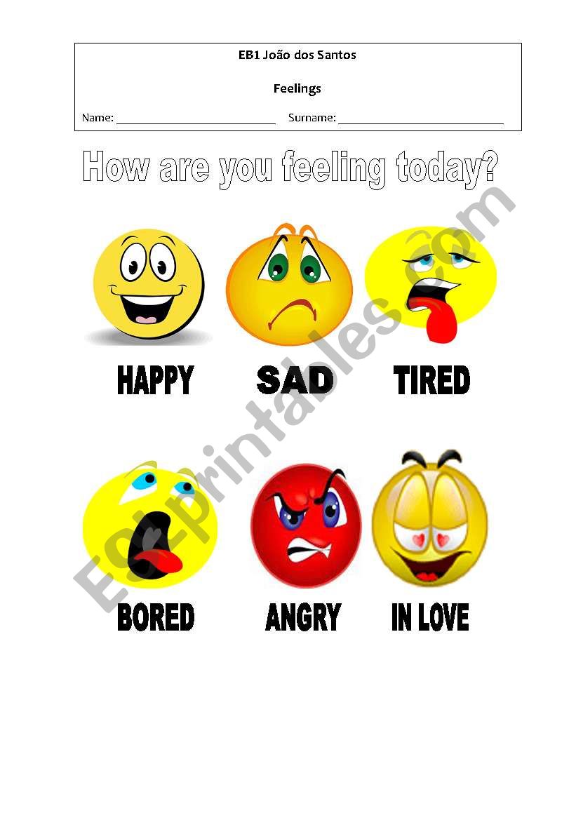 Feelings worksheet