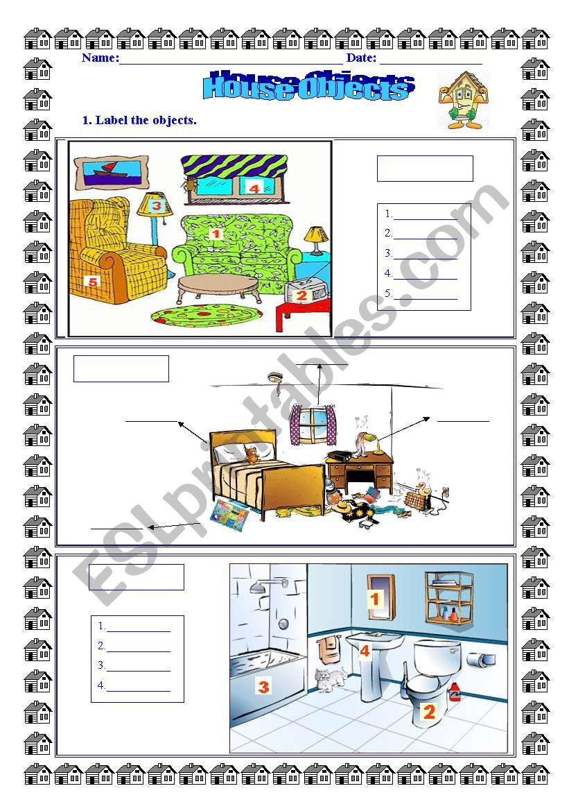 House Objects worksheet