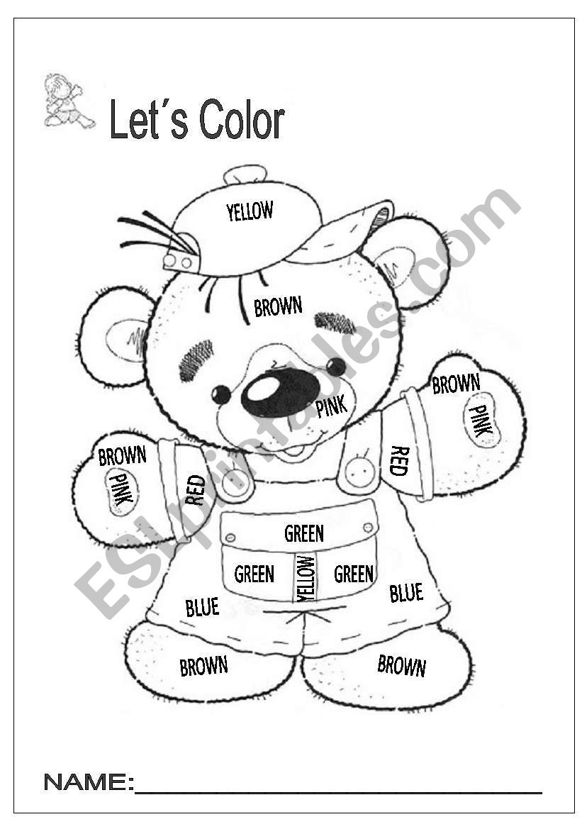 lets color bear worksheet