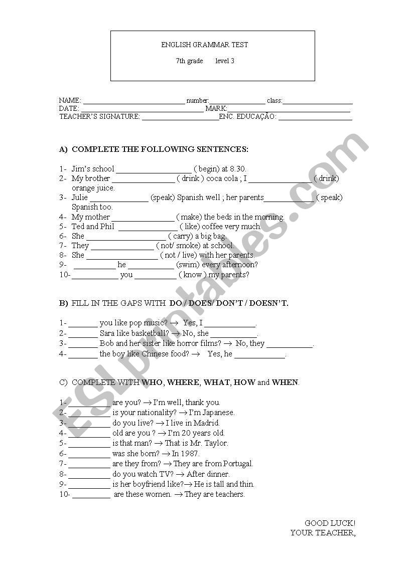 REVISION EXERCISES worksheet