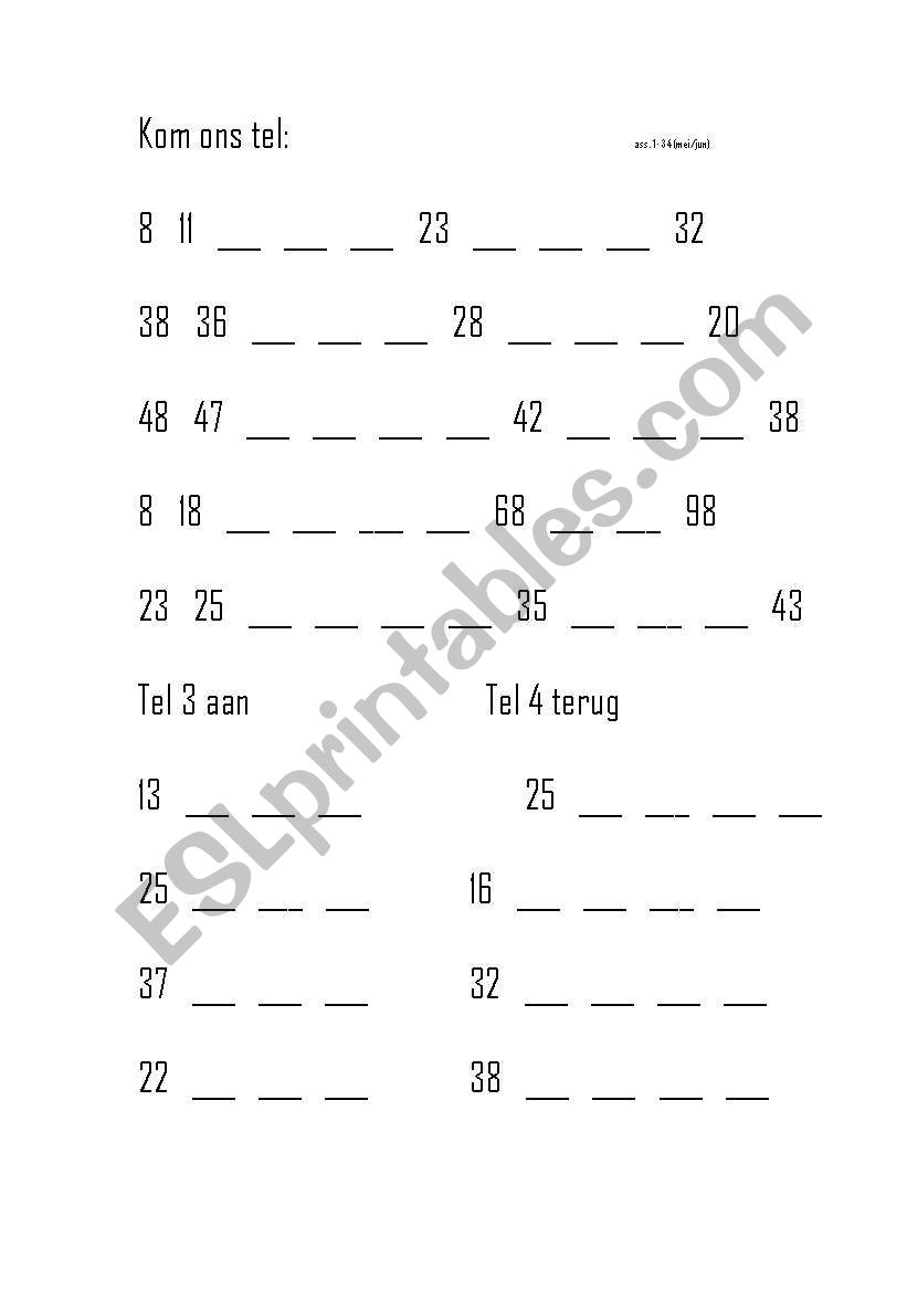 COUNTING worksheet