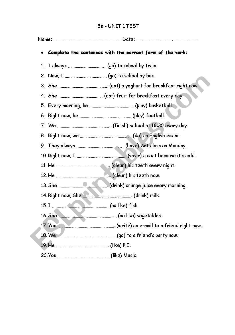 present simple or continuous? worksheet