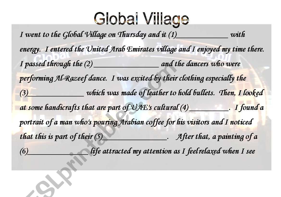 Vocabulary - Global Village in Dubai
