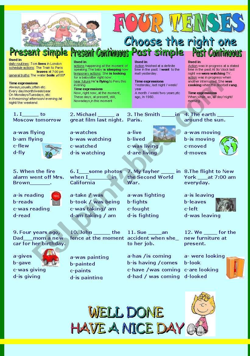 FOUR TENSES worksheet