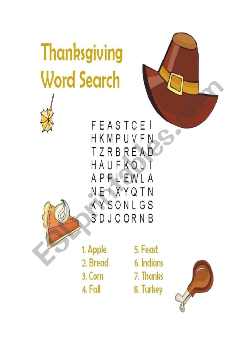 thanksgiving day worksheet