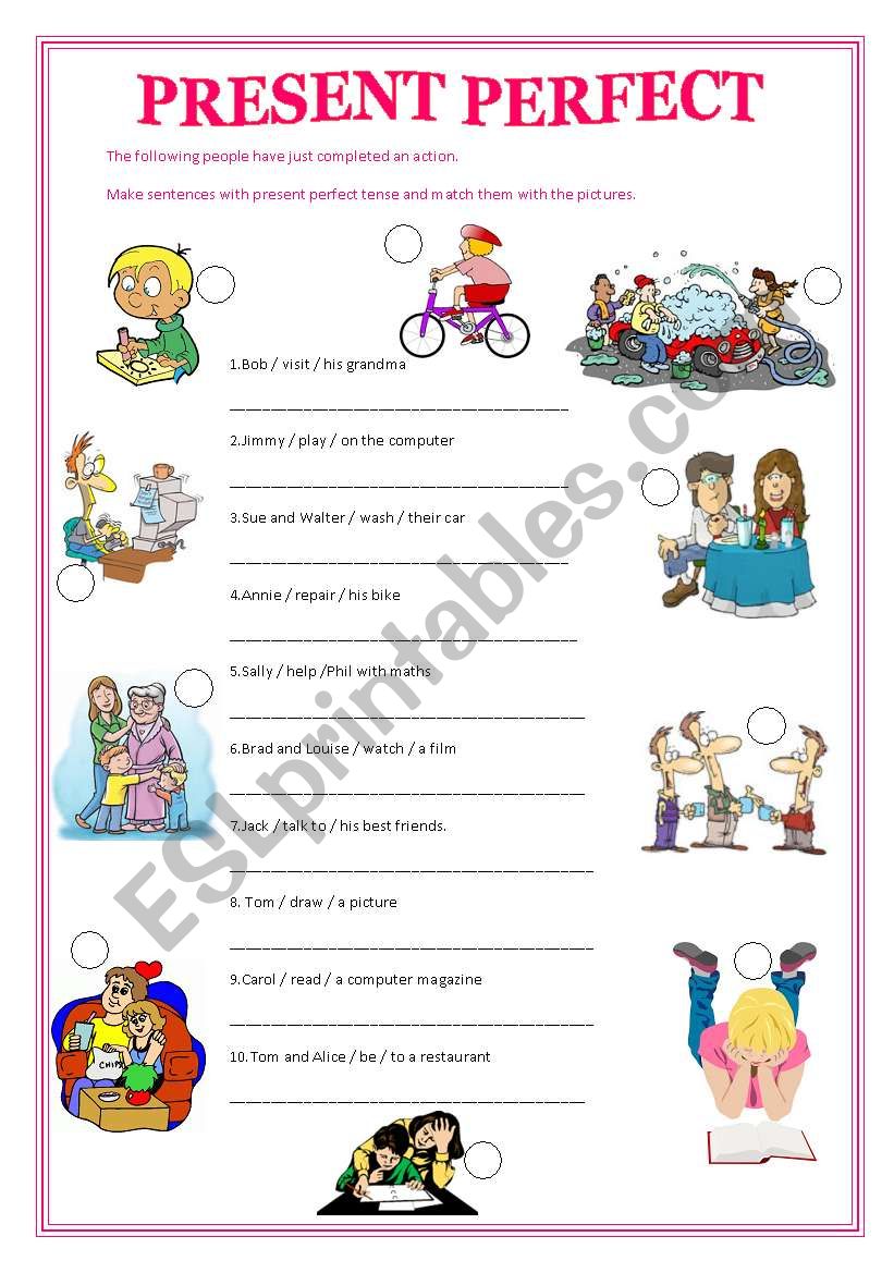 present perfect affirmative worksheet