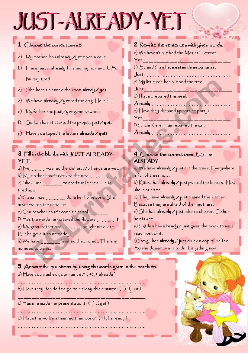 Yet in questions. Already yet Worksheets. Present perfect just already yet. Just already yet Worksheet. Презент Перфект just already yet.