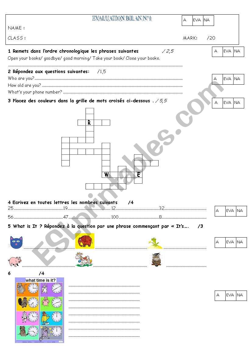 colours and numbers worksheet