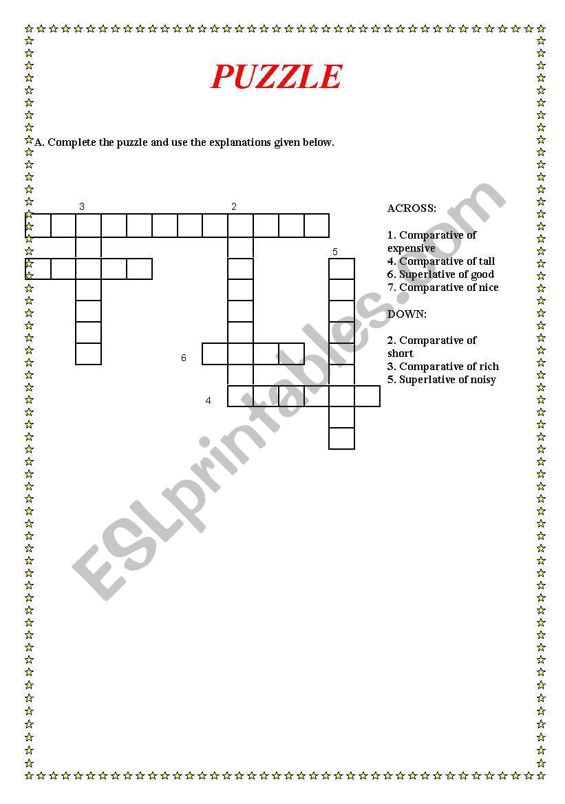 Puzzle For 6th Grades worksheet