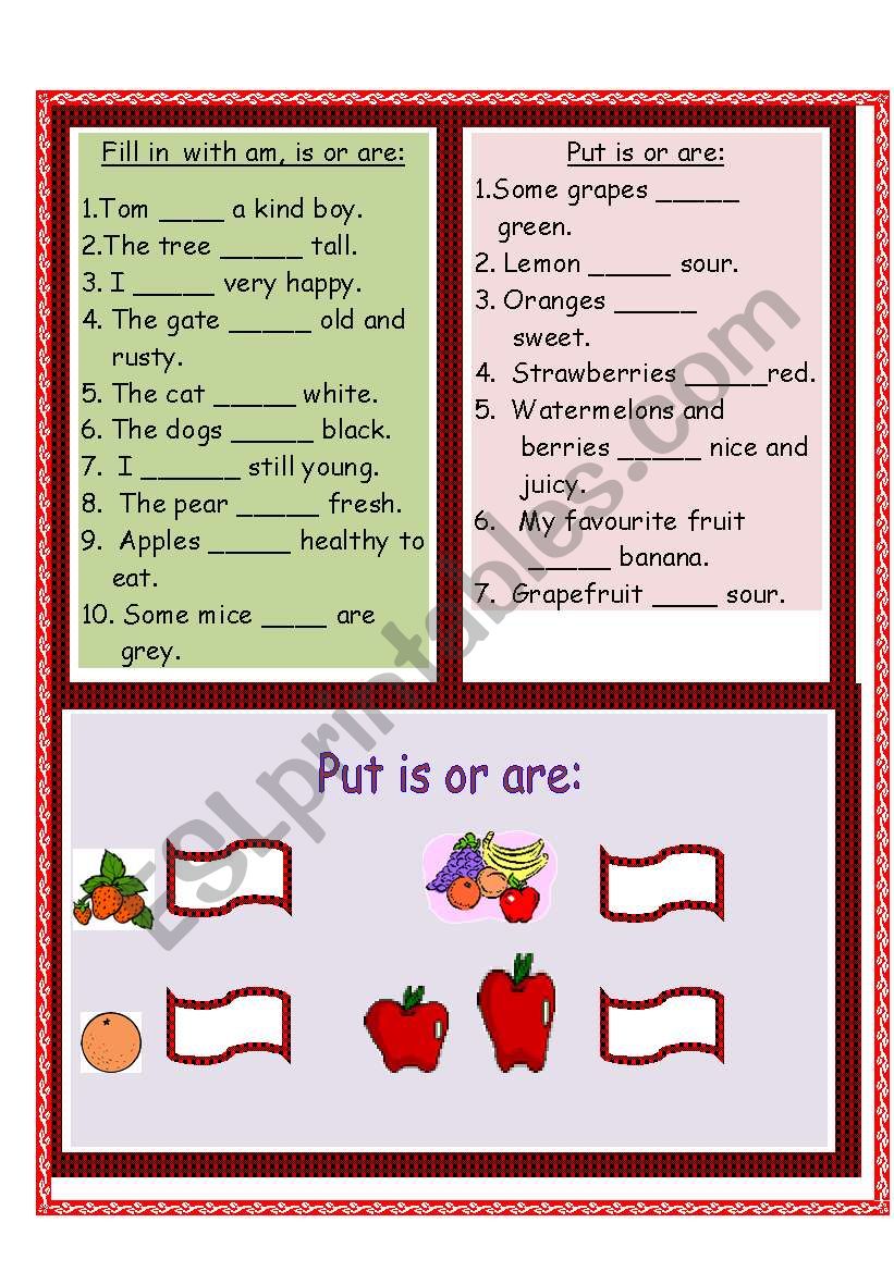 The verb to be - present worksheet
