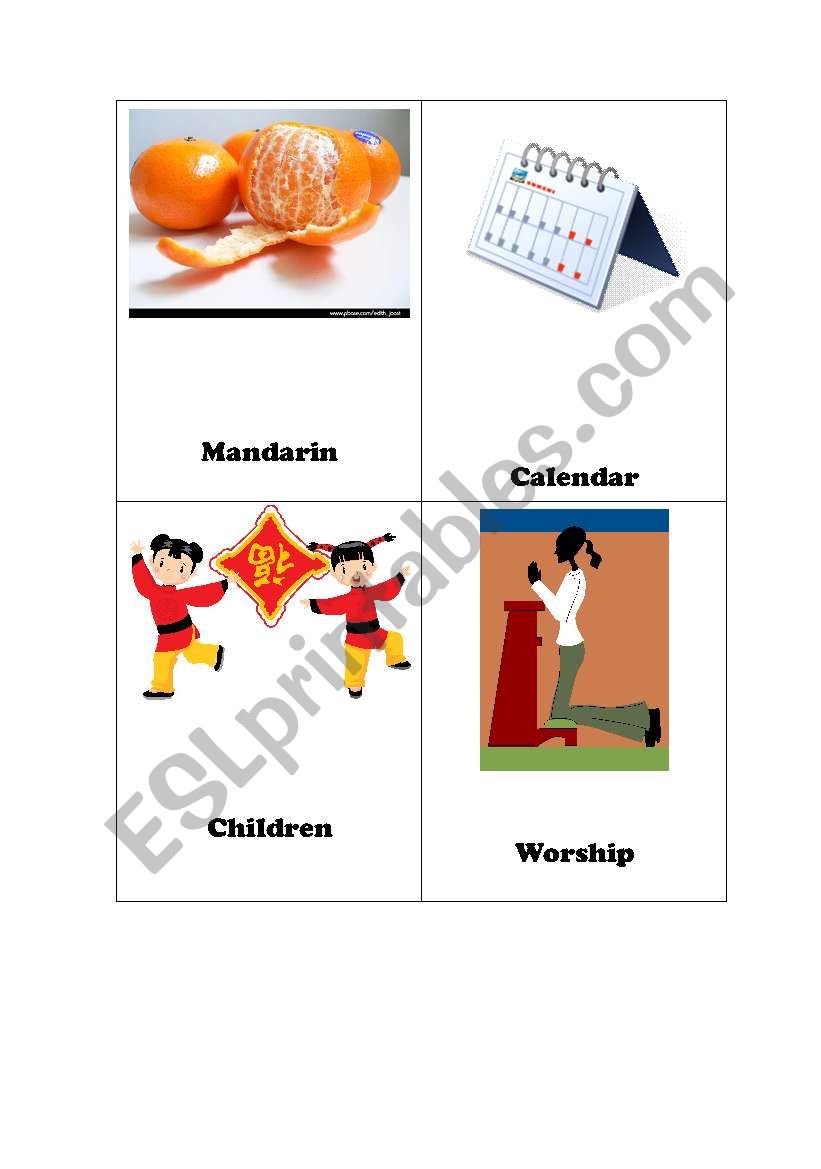 Chinese Lunar New Year Flash Cards Set 2 of 2