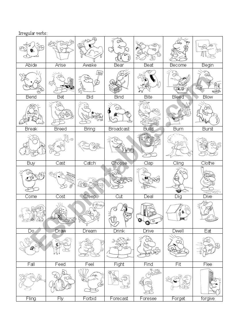 Irregular verbs worksheet