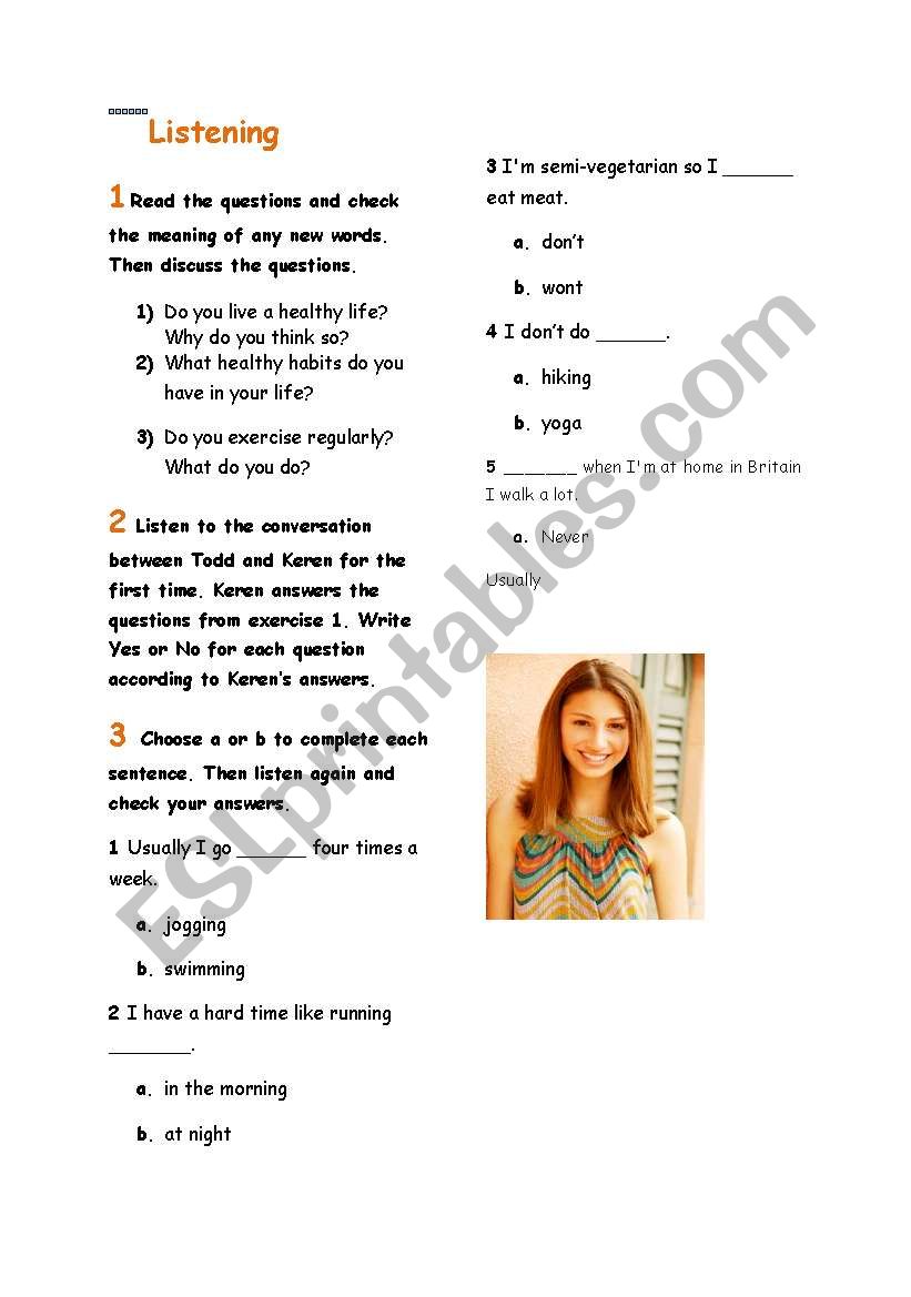 Healthy Life worksheet