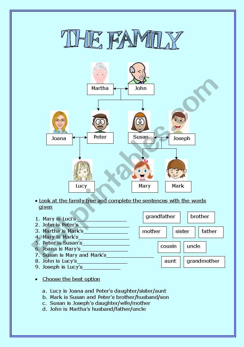 the family worksheet