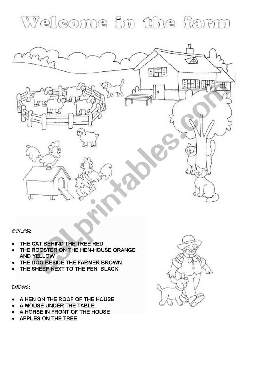 Welcome in the farm worksheet