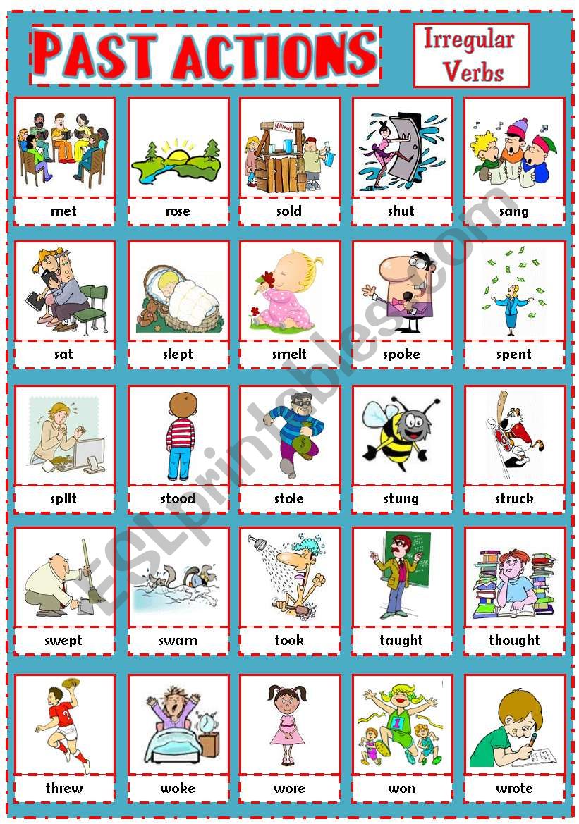 PAST ACTIONS PICTIONARY - Irregular verbs (3)