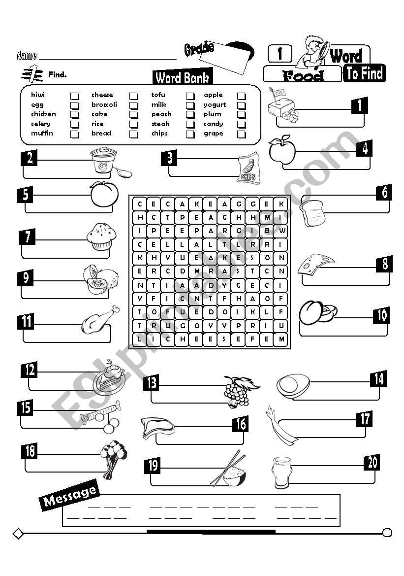 Word To Find Series_01 Food (Fully Editable + Key)