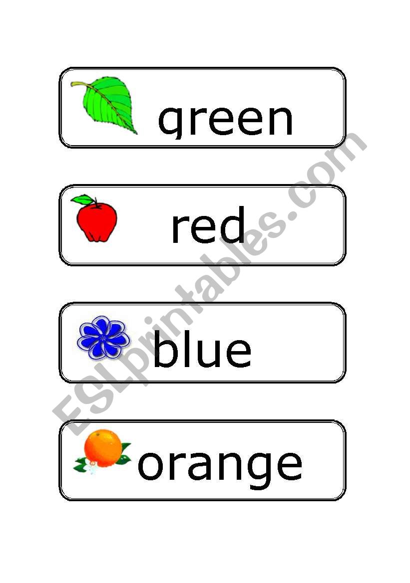 Colour cards worksheet