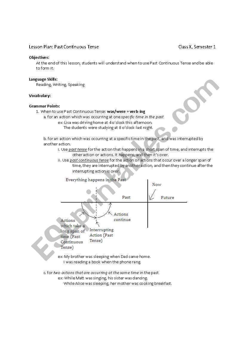 Past Continuous Tense Through Camp Songs