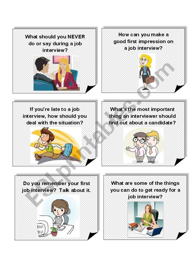 CONVERSATION QUESTIONS - JOB INTERVIEWS