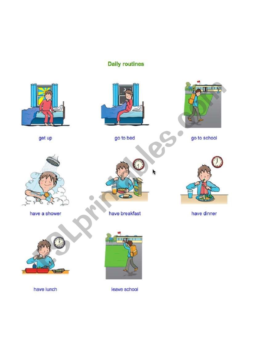 Daily Routines worksheet