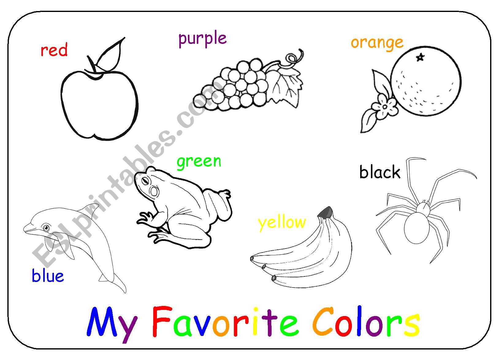 My Favorite Colors worksheet
