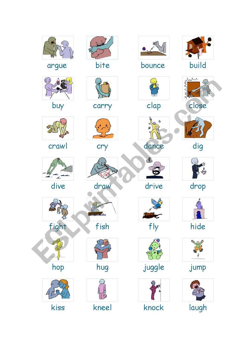 Verbs illustrated with pictures