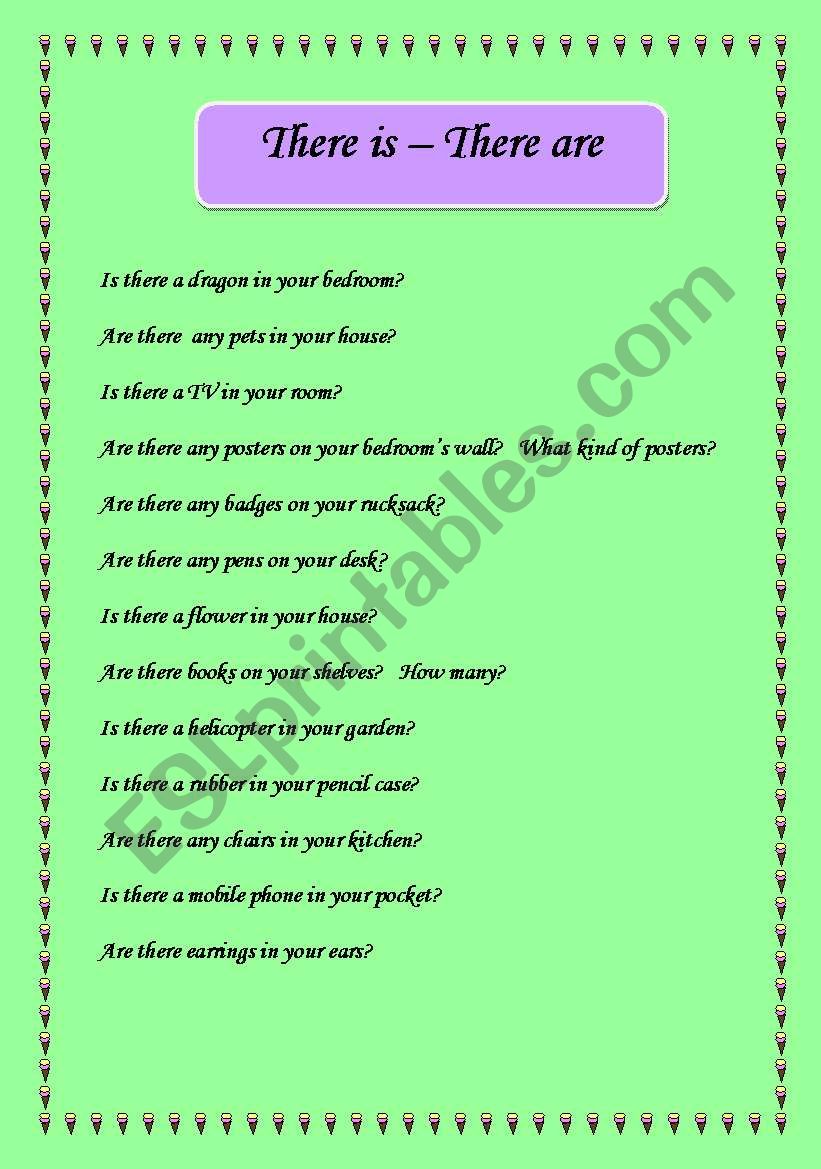 THERE IS - THERE ARE worksheet