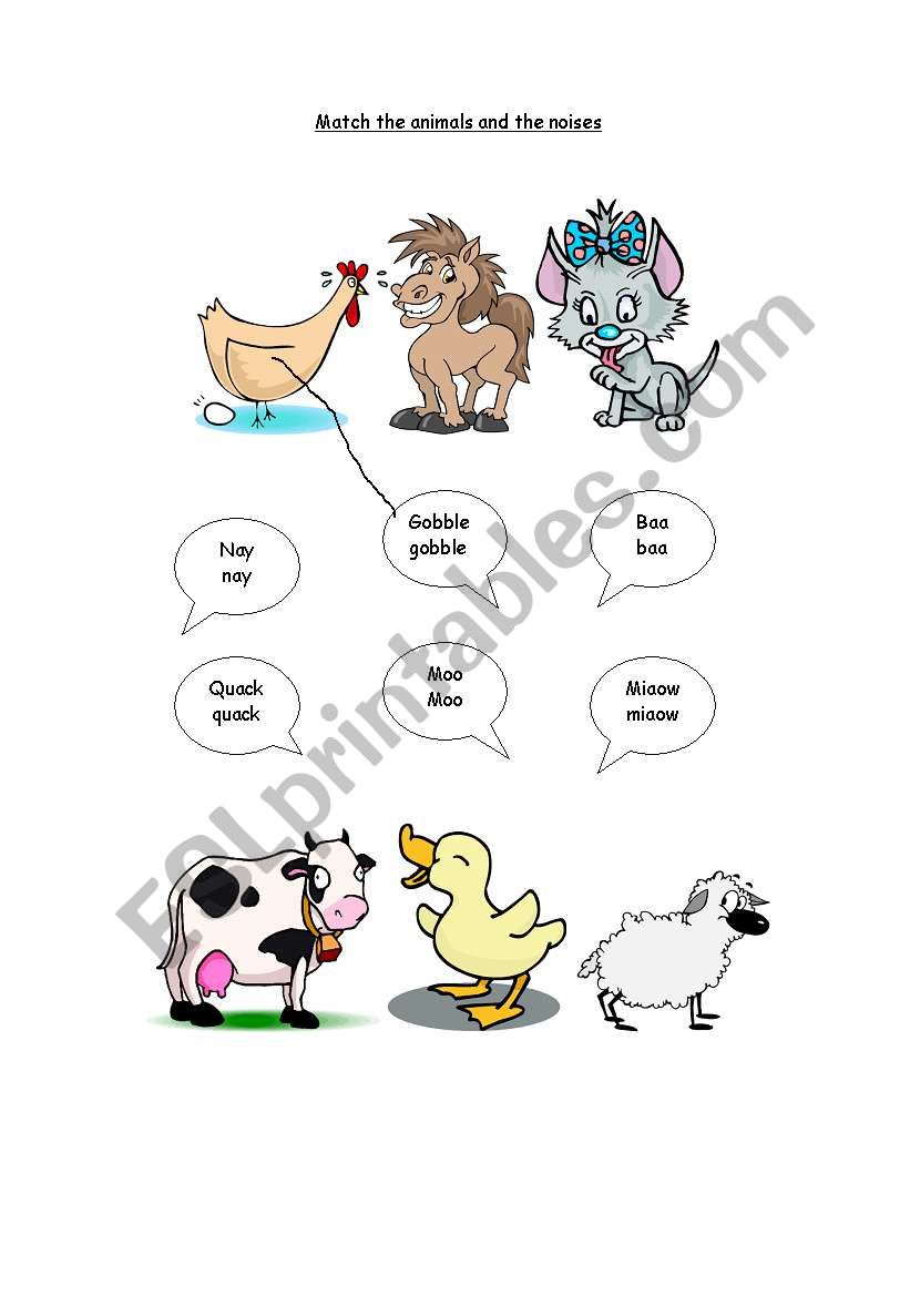 animal noises worksheet