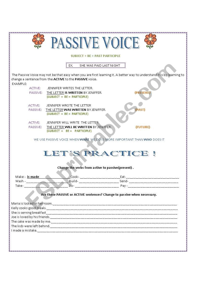 PASSIVE VOICE worksheet